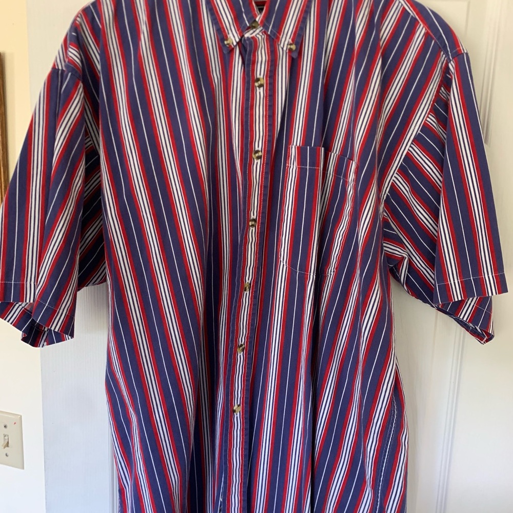Men's Specialty Collection Authentic Classics Striped Red White and Blue Shirt L